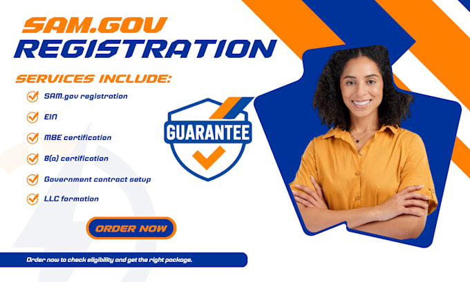 handle sam gov registration, ein,mbe, 8a, for government contract setup