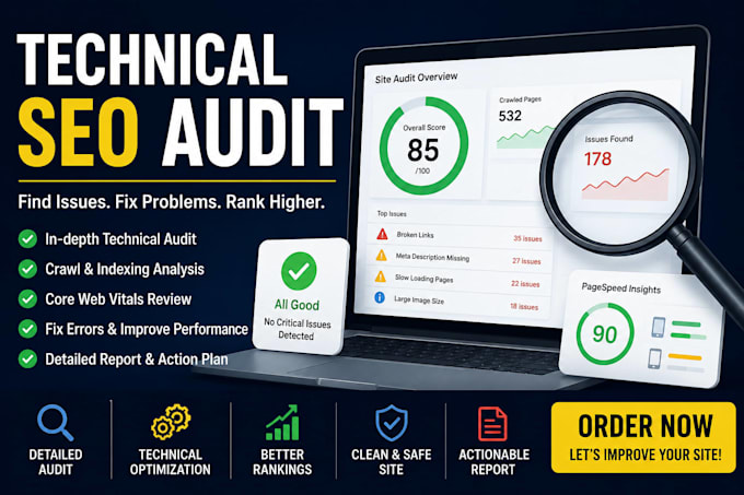 technical SEO audit fix on page crawl errors and core web vitals