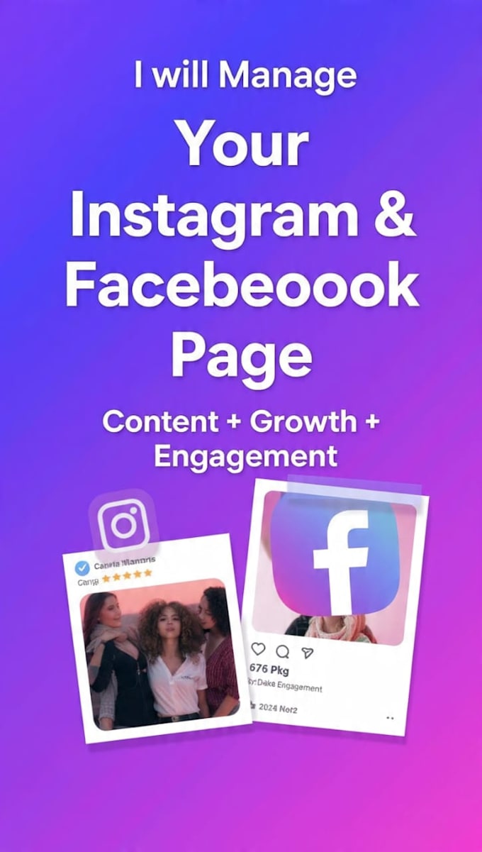 manage your instagram facebook and create canva posts