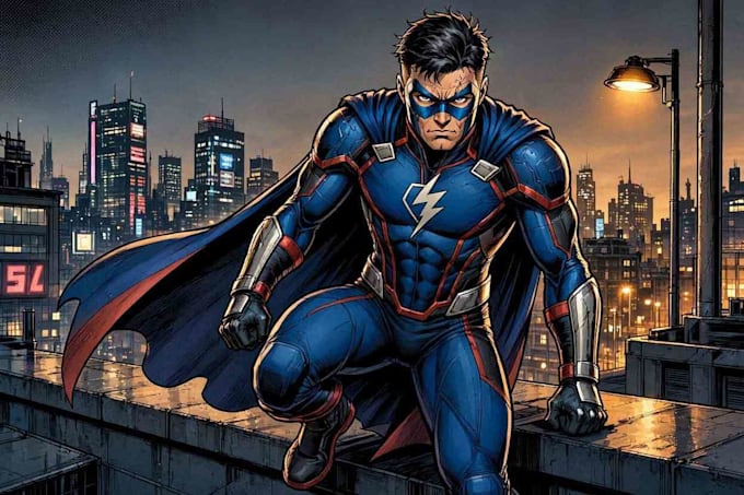 draw you dc or marvel style comic book and superhero