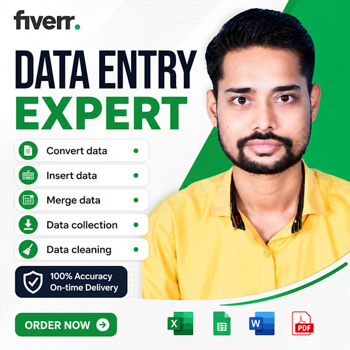 do data entry, copy paste, data scraping, pdf to excel data