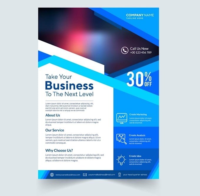 design a professional flyer, poster, banner, or brochure for your busines