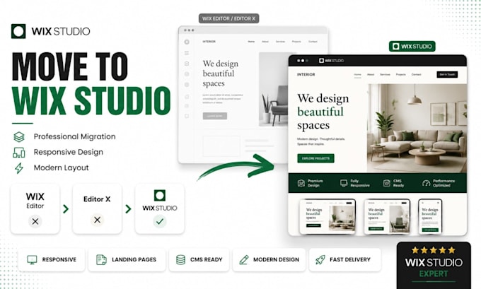 convert, migrate wix website, editor x to responsive wix studio, landing page