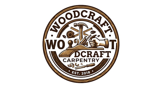 do a furniture maker, wood work carpentry logo design