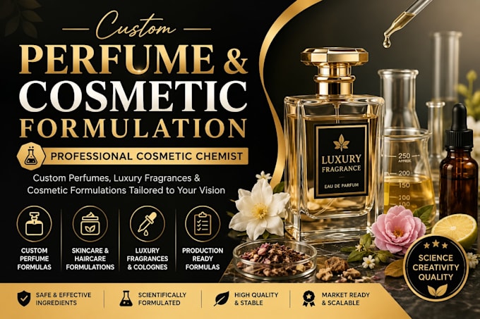 create custom perfume formulation, fragrance and cosmetic formula