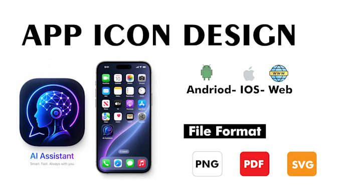 design modern mobile app icon, app logo