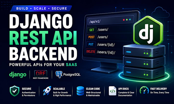 develop django rest api backend for your saas or web app