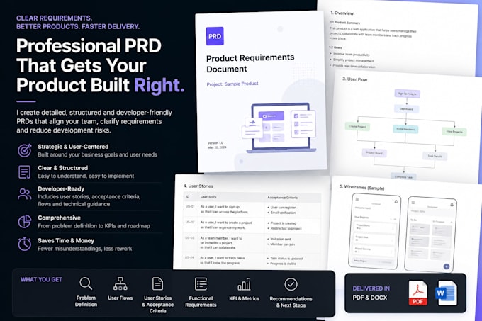 create a detailed product requirements document