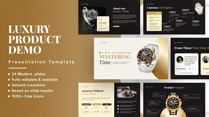 design a luxury presentation for products using powerpoint or canva