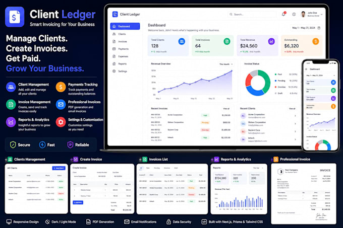 create a modern client management saas application