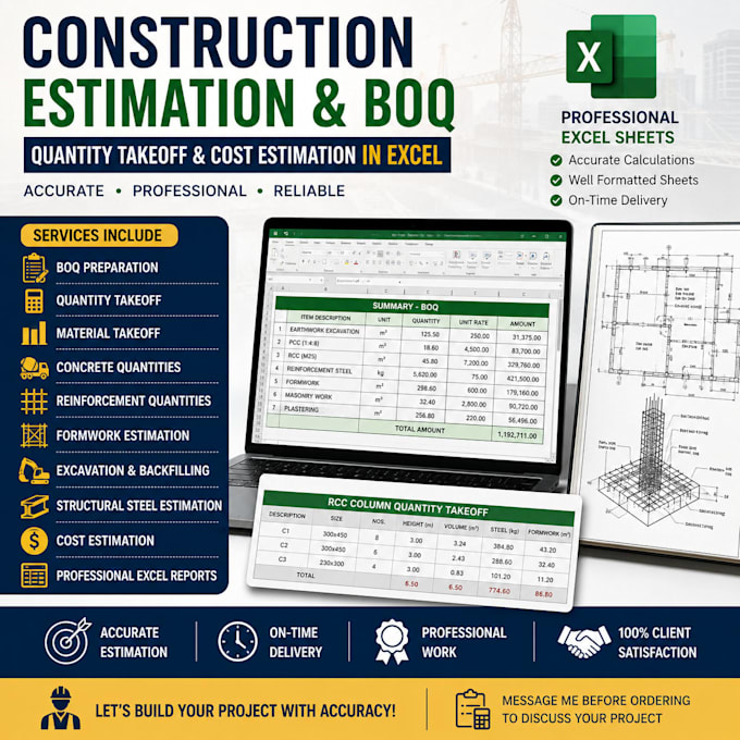 create excel xls and will create automated excel templates for estimation