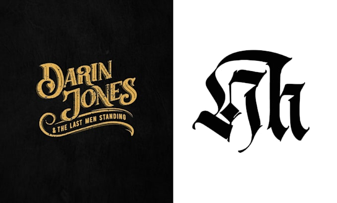 make premium calligraphy old font logo design