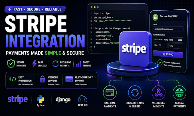do stripe integration for payments, webhooks and subscriptions