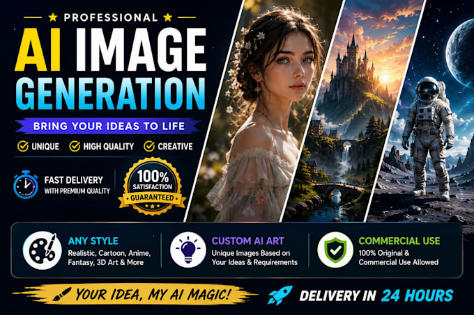 create stunning ai generated images, realistic ai art and custom designs