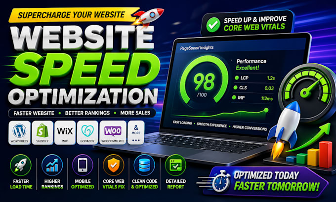 fix slow wordpress shopify wix website speed improve google pagespeed core web