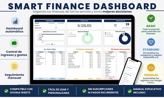create a professional automated personal finance dashboard in google sheets