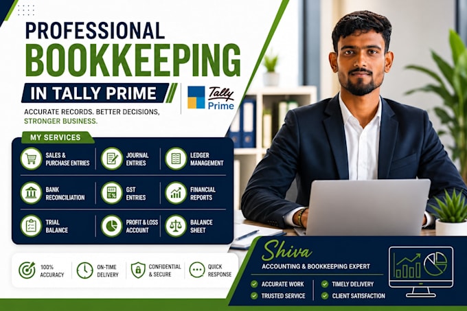 provide professional tally prime bookkeeping services