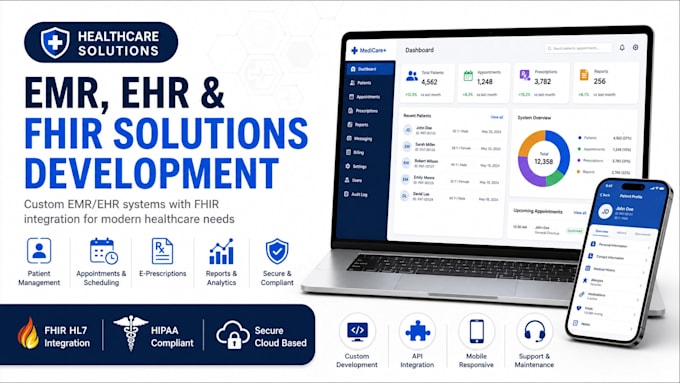 develop custom emr ehr and fhir compliant healthcare web