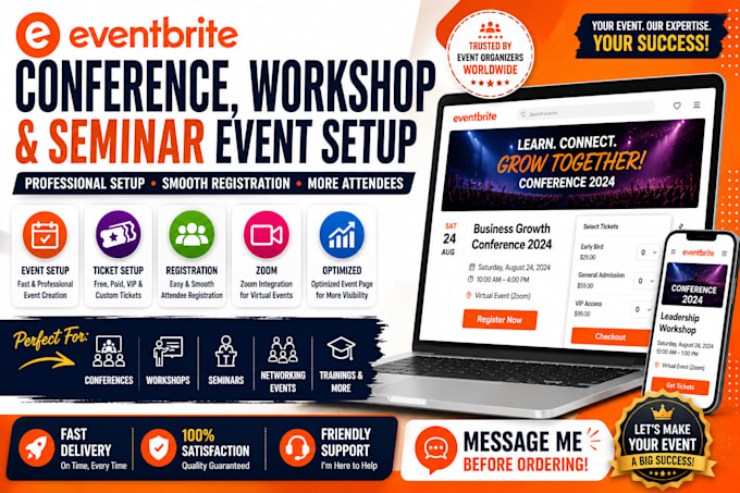 create eventbrite conference workshop and seminar event setup