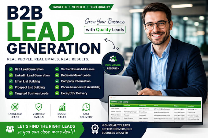 do b2b lead generation, linkedin lead generation and verified email list