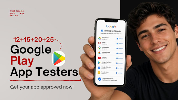 provide 12 testers for google play app testing or closed app testers