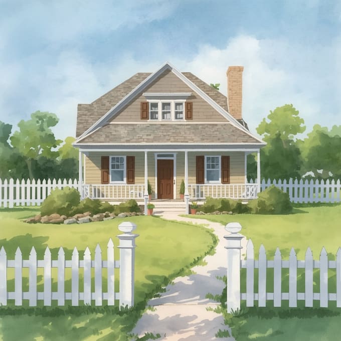 paint watercolor house portrait
