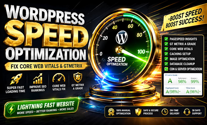do wordpress speed optimization, fix core web vitals and pagespeed