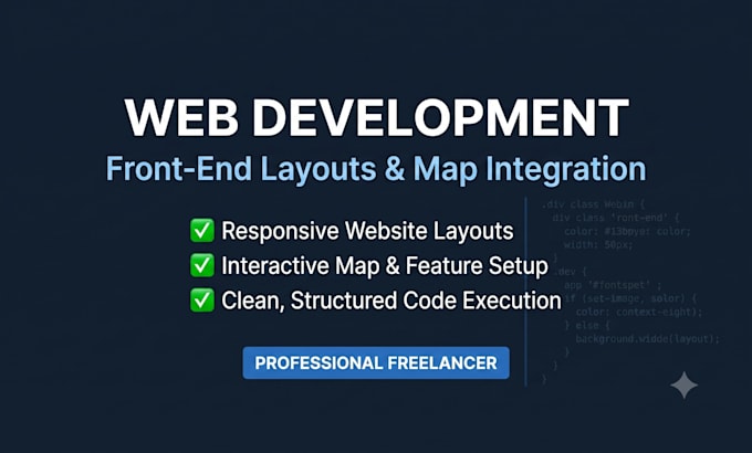 build a responsive front end website layout with map integration
