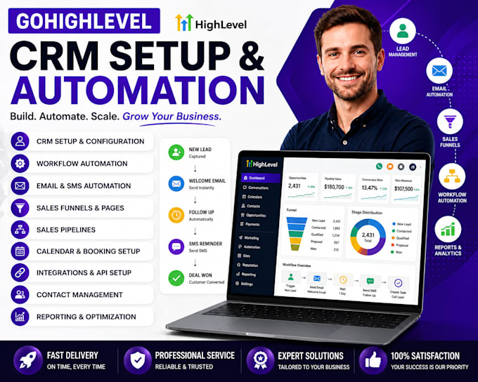 setup gohighlevel CRM email marketing and automation