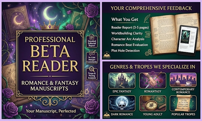 professional beta reading for romance and fantasy