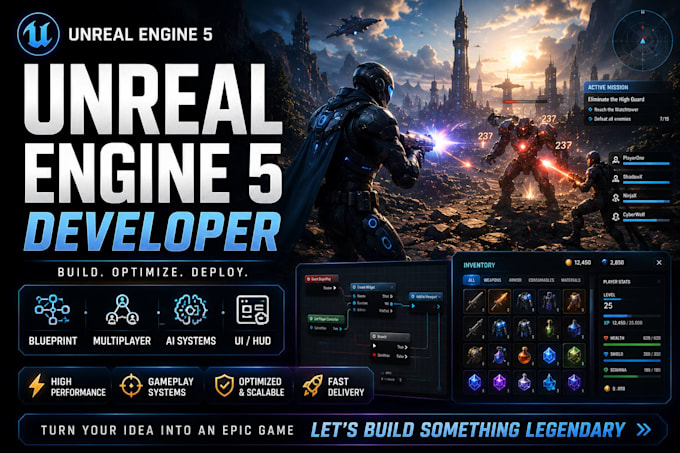 create unreal engine 5 multiplayer game, combat system, blueprint level design