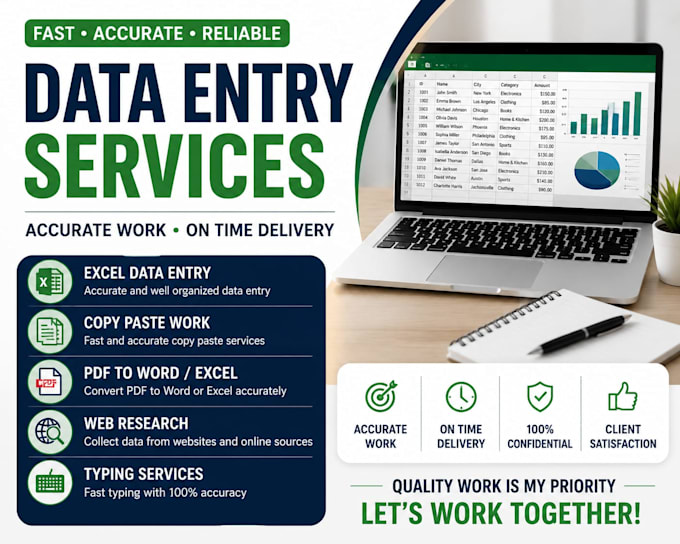 do accurate data entry ,copy paste , web research and excel data entry