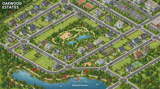design property map, vector map, subdivision map, tourist map and site plan