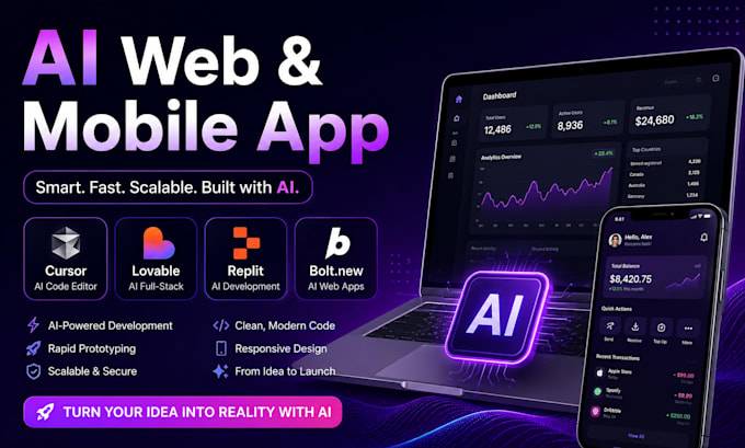 vibe code web and mobile apps with cursor, lovable, replit, and bolt new