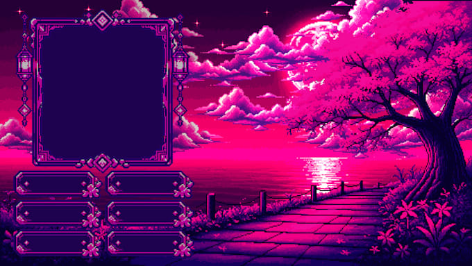 design a custom pixel art stream overlays for your channel