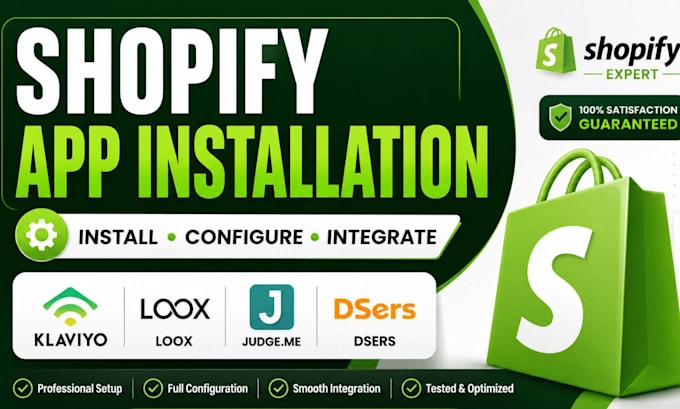 install and configure shopify apps like klaviyo and judgeme