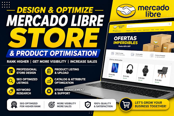 design mercado libre store, optimize product listings