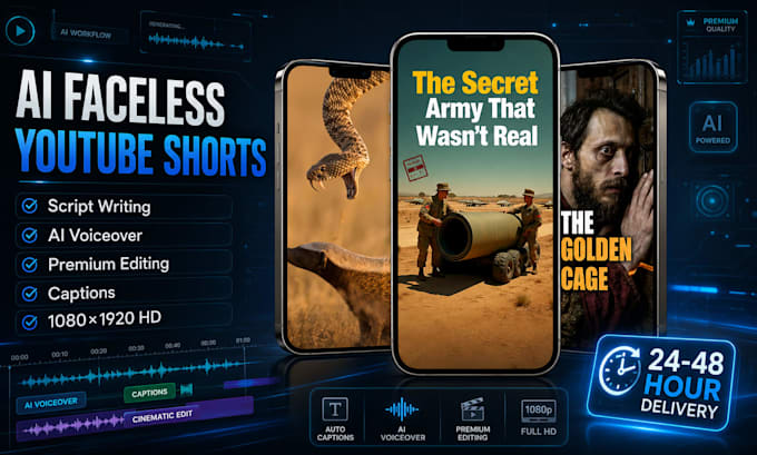 create faceless youtube shorts with ai, script, voiceover, and editing