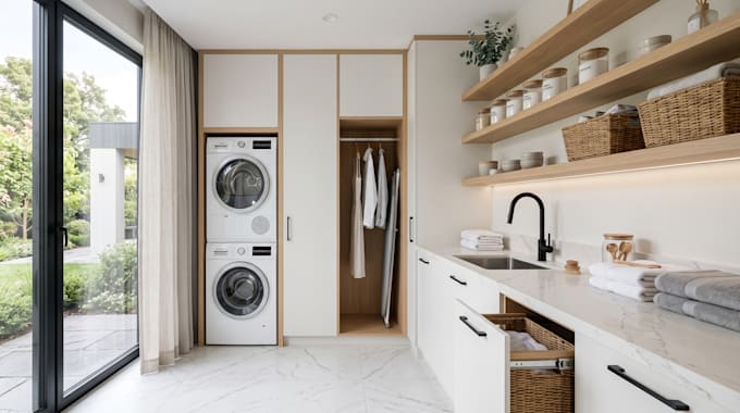 design model and render your unique laundry room