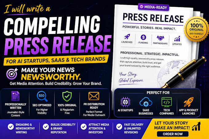 press releases that are ready for PR distribution and designed