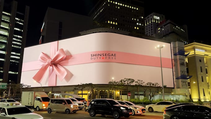 create anamorphic billboard animation for led wall, led screen motion graphics