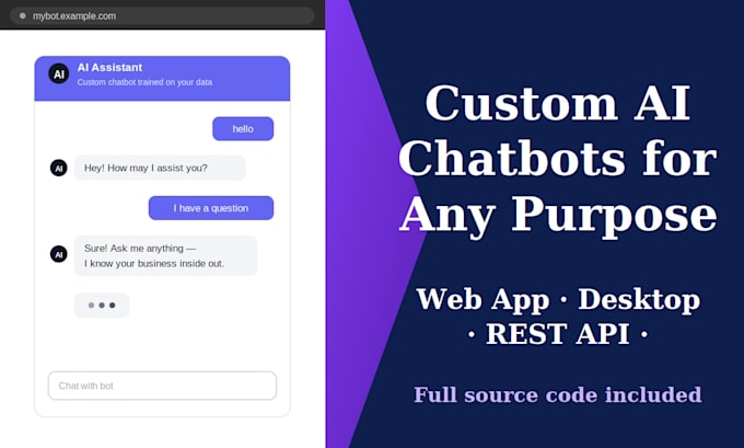 build a custom ai chatbot for your website or business