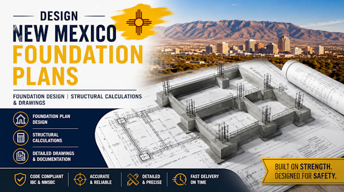 design foundation plans, foundation design, structural calculation new mexico