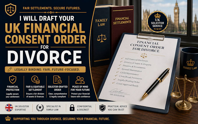 draft your UK financial consent order for divorce