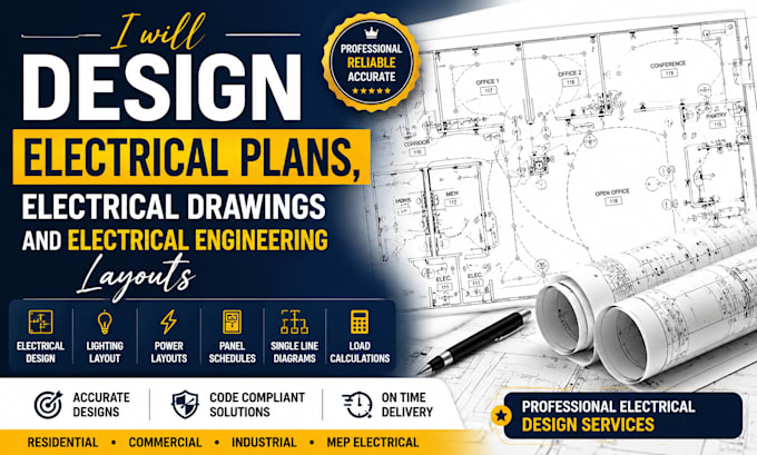 design electrical plans, electrical drawings and electrical engineering layouts