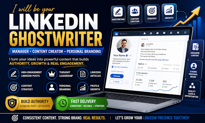 be your linkedin manager, ghostwriter and content creator
