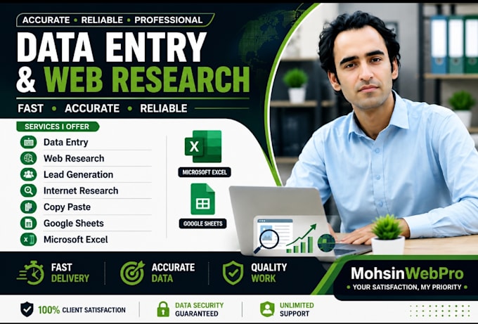 do web research, data entry and lead generation