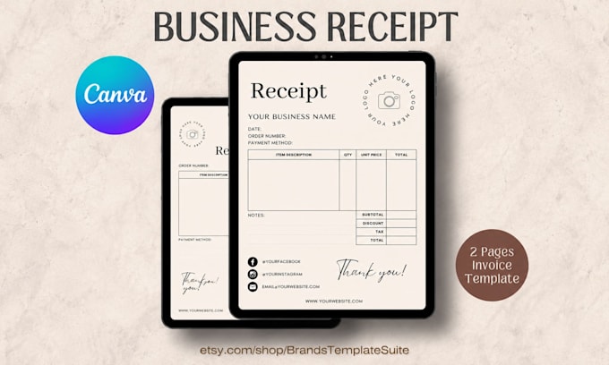 do editable canva invoice templates, letterhead, pricelists and business forms