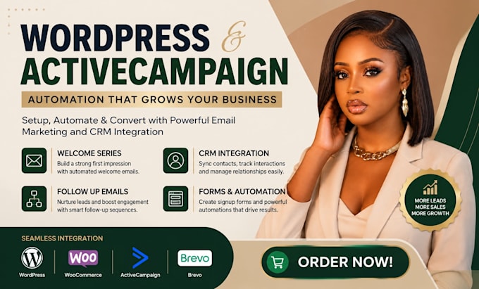 setup wordpress activecampaign follow up, email welcome series, crm integration