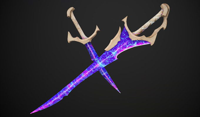 design sci fi vehicle guns sword, and dagger pbr texture hard surface 3d model